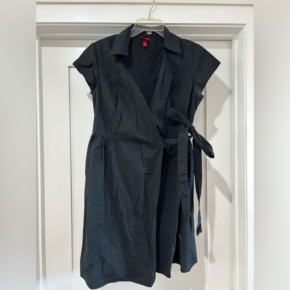 Black Wrap Shirt Dress